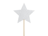 Silver Star Cupcake Toppers